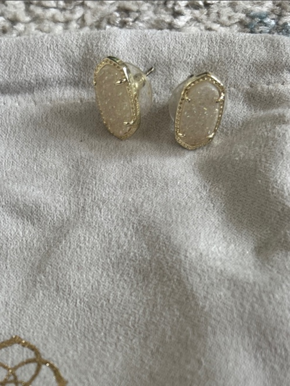 Kendra Scott Ellie Gold Drusy Stud Earrings - Iridescent Drusy